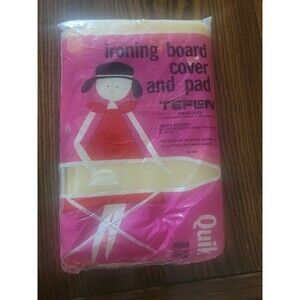 Vintage Ironing Board Cover and Pad, Teflon Pretty Print Cotton